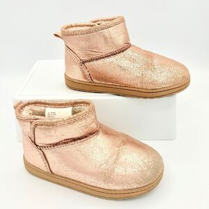 Jumping Beans Nala Metallic Rose Gold Glitter Boots size Girls 10